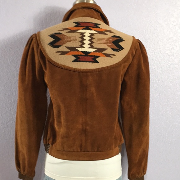 pioneer wear Jackets & Blazers - Vintage pioneer wear suede Indian blanket coat 10